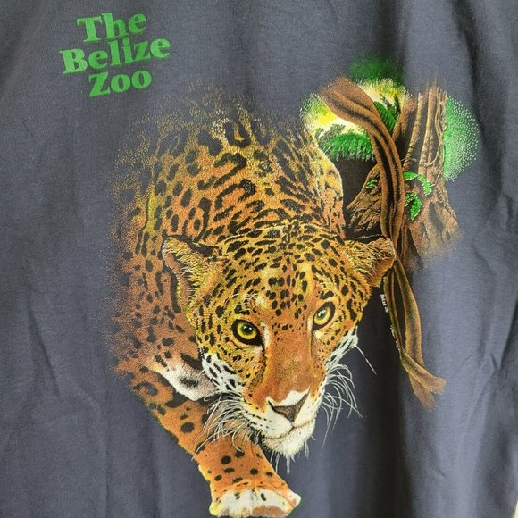 Advance Tee's Other - Vintage Advance Tees Single Stitch T-Shirt Size XL Blue Belize Zoo Cheetah Tiger